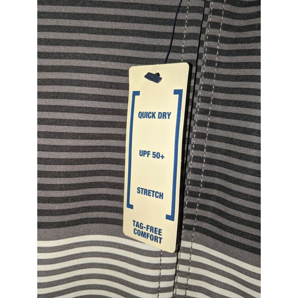 George Mens At The Knee Swim Trunks Grey Striped 2XL (44-46) - Picture 4 of 5